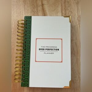 Progress Over Perfection Planner - Green and Gold